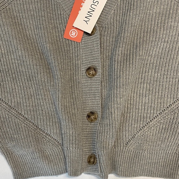 78 and Sunny Women's Gray Cardigan Sweater - Picture 3 of 7